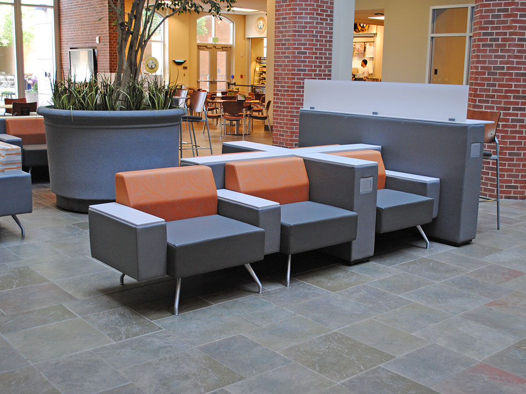 Examples of multi-group workspace at the Haslam Building at UT.